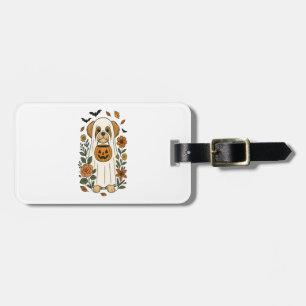 Halloween Shih Tzu with Fall Flowers Luggage Tag