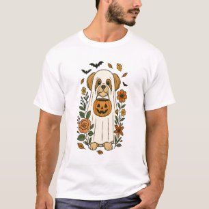 Halloween Shih Tzu with Fall Flowers T-Shirt