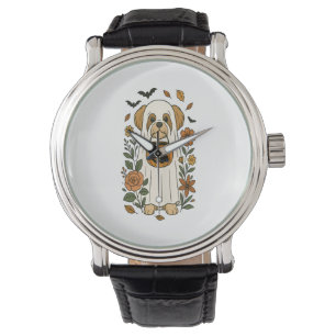 Halloween Shih Tzu with Fall Flowers Watch