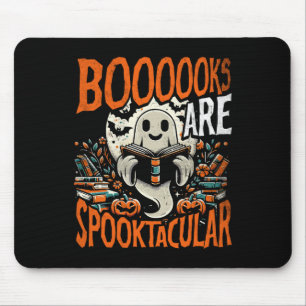 Halloween Shirt Book Lover Design Ghost With Books Mouse Mat