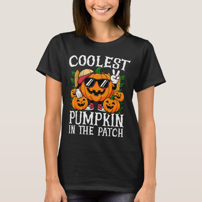 Halloween Shirt Boys Girls Kids Coolest Pumpkin In (Front)