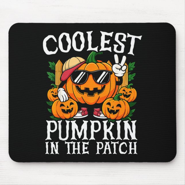 Halloween Shirt Boys Girls Kids Coolest Pumpkin In Mouse Mat (Front)