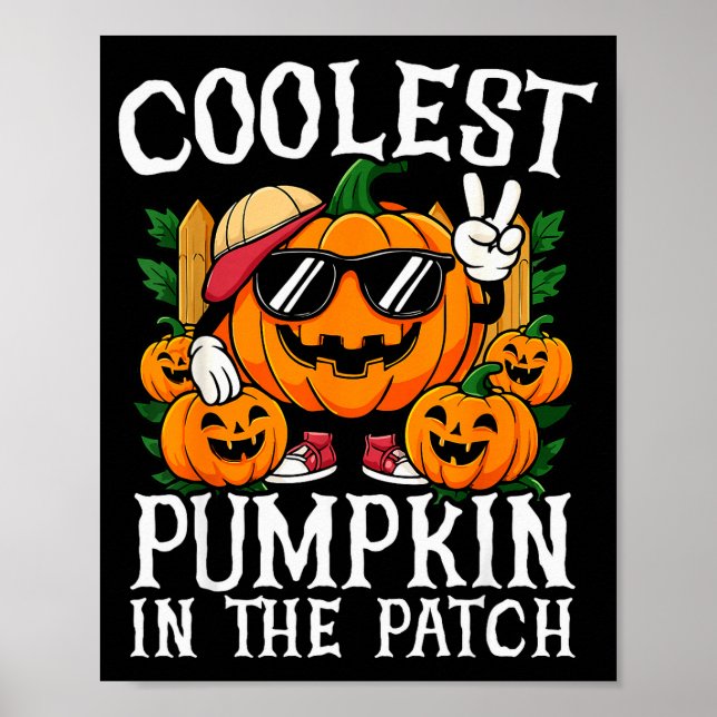Halloween Shirt Boys Girls Kids Coolest Pumpkin In Poster (Front)