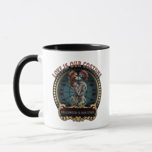 Halloween Shirt Dancing Skeleton Tee Coffee Ad Mug