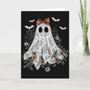 Halloween Shirt Floral Ghost Halloween Costume Gir Card