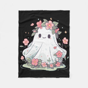 Halloween Shirt Floral Ghost Halloween Costume Gir Fleece Blanket