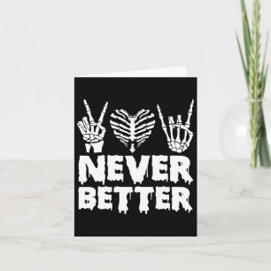 Halloween Shirt For Women Never Better Skeleton Fu Card