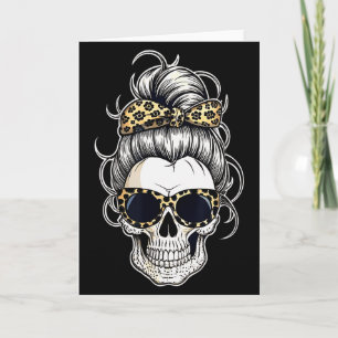 Halloween Shirt For Women Skull , Leopard Card