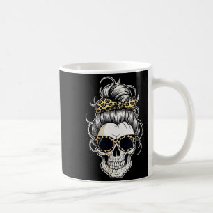 Halloween Shirt For Women Skull , Leopard  Coffee Mug