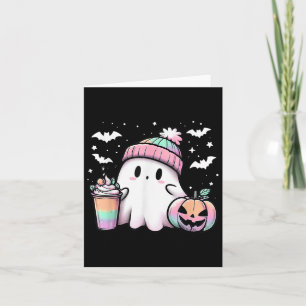 Halloween Shirt Funny Ghost Coffee Spooky Season H Card