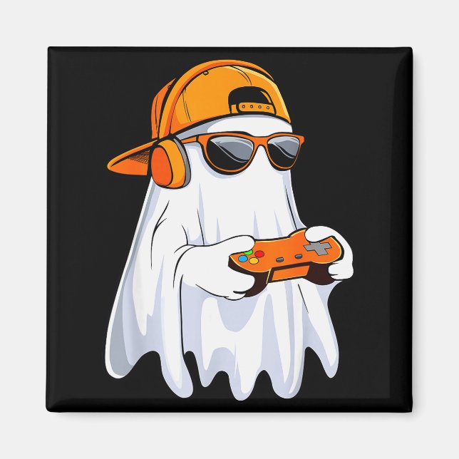 Halloween Shirt Ghost Gamer Video Gaming Boys Men  Magnet (Front)