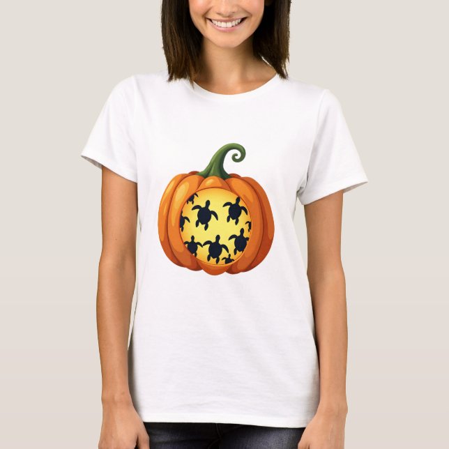 Halloween Shirt Pumpkin Turtle Sea Halloween Costu (Front)
