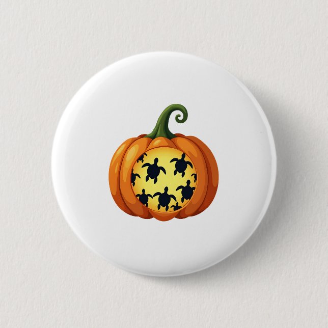 Halloween Shirt Pumpkin Turtle Sea Halloween Costu 6 Cm Round Badge (Front)