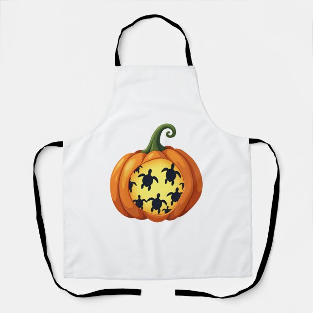 Halloween Shirt Pumpkin Turtle Sea Halloween Costu Apron (Front)