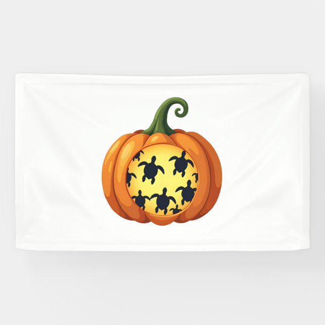 Halloween Shirt Pumpkin Turtle Sea Halloween Costu Banner (Horizontal)