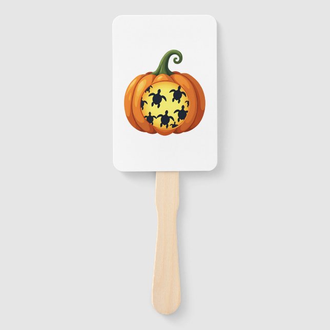Halloween Shirt Pumpkin Turtle Sea Halloween Costu Hand Fan (Front)