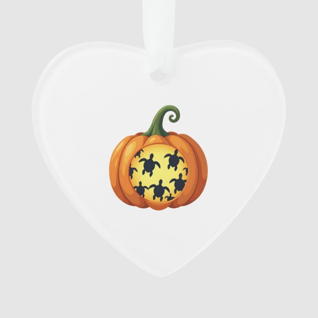 Halloween Shirt Pumpkin Turtle Sea Halloween Costu Ornament (Front)