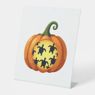 Halloween Shirt Pumpkin Turtle Sea Halloween Costu Pedestal Sign