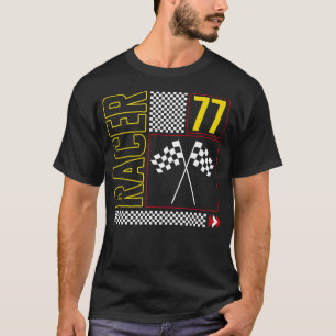 Halloween Shirt, Racer 77 Checked Flag Design Tee