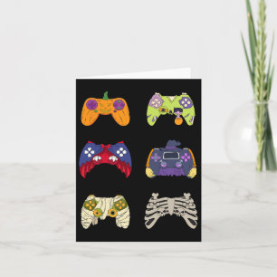 Halloween Shirt Skeleton Zombie Gaming Controllers Card