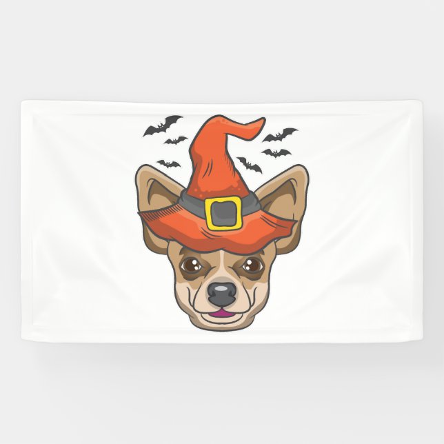 Halloween Shirt Witch Chihuahua Costume Gift Banner (Horizontal)