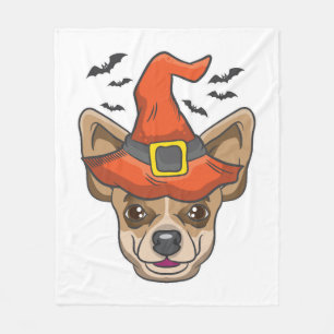 Halloween Shirt Witch Chihuahua Costume Gift Fleece Blanket