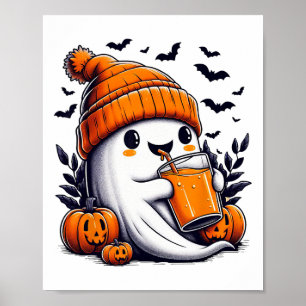 Halloween Shirt Women Men Kids Ghost Drinking Pump Poster