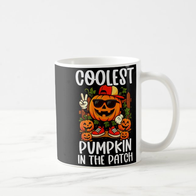 Halloween Shirts Boys And Kids Coolest Pumpkin In  Coffee Mug (Right)