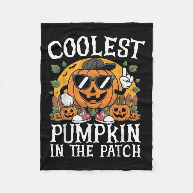 Halloween Shirts Boys And Kids Coolest Pumpkin In  Fleece Blanket (Front)