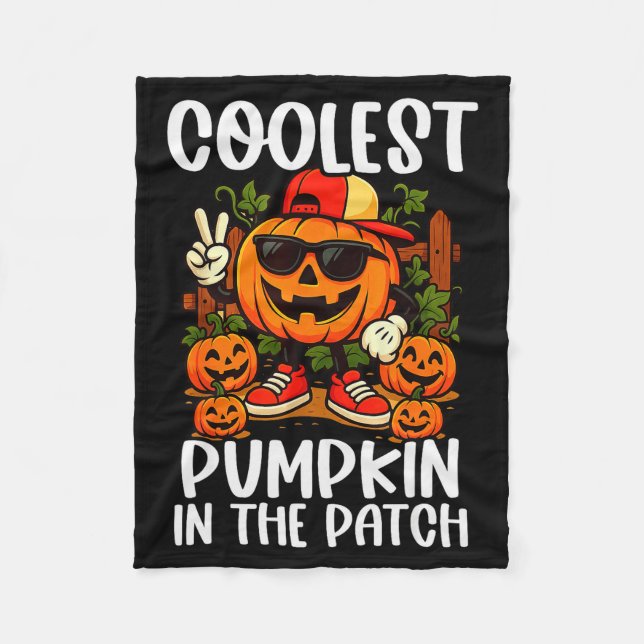 Halloween Shirts Boys And Kids Coolest Pumpkin In  Fleece Blanket (Front)