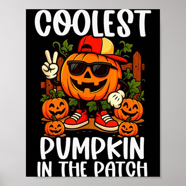 Halloween Shirts Boys And Kids Coolest Pumpkin In  Poster (Front)