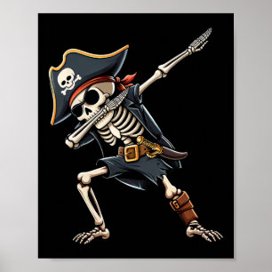 Halloween Shirts For Men Boys Kids Skeleton Pirate Poster