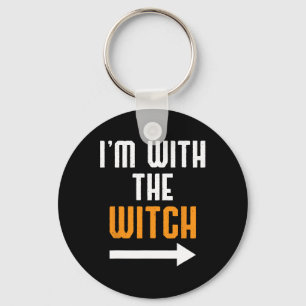 Halloween Shirts For Men I'm With The Witch Funny Key Ring