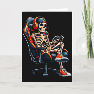 Halloween Shirts Skeleton Gamer Video Gaming Boys Card