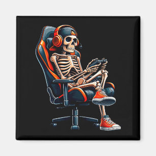 Halloween Shirts Skeleton Gamer Video Gaming Boys  Magnet