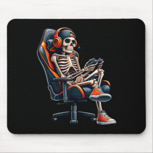 Halloween Shirts Skeleton Gamer Video Gaming Boys Mouse Mat
