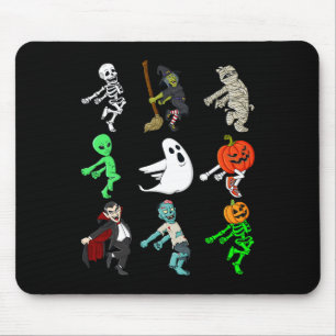 Halloween Shoot Dance Monsters Skeleton Boys Girls Mouse Mat