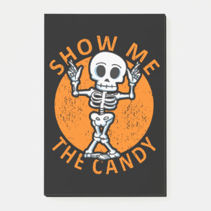 Halloween Show Me The Candy Skeleton Post-it Notes
