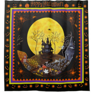 Halloween shower curtain