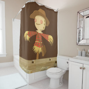 Halloween Shower Curtain, Scarecrow Shower Curtain