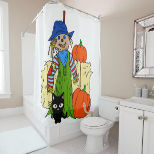 Halloween Shower Curtain, Scarecrow Shower Curtain
