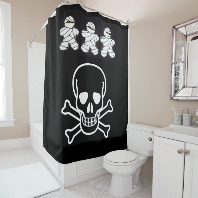 Halloween Shower Curtain Skull (In Situ)