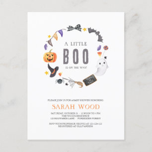 Halloween Shower, Little Boo Baby Shower Postcard