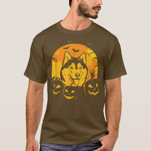 Halloween Siberian Husky Jack O Lantern Dog Pumpki T-Shirt