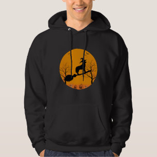 Halloween Siberian Husky Witch Scary Moon Funny H Hoodie