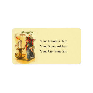 Halloween Signs Vintage Address Label