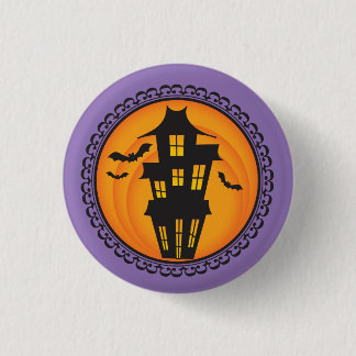 Halloween Silhouettes Haunted House Badge