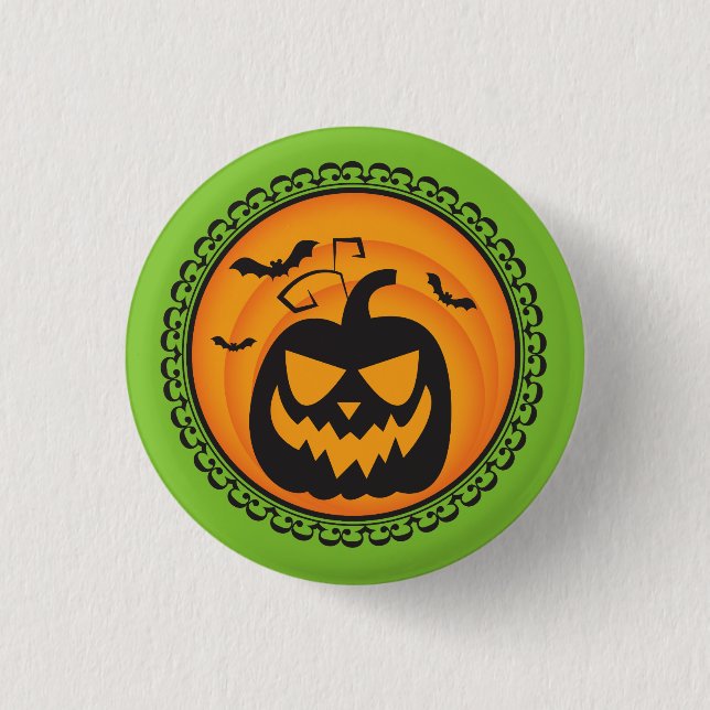Halloween Silhouettes Pumpkin Badge (Front)