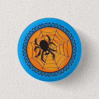 Halloween Silhouettes Spider and Web Badge