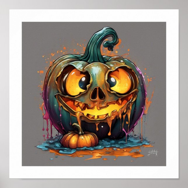 Halloween Silly Pumpkin Poster (Front)